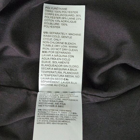 **Chico's Stylish Women's Mixed Media Patchwork Jacket** - Picture 11 of 11